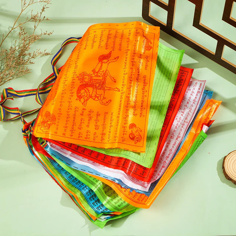 8.4m 28cm*25cm 1Set 30pcs Tibetan Buddhist Prayer Flags 5 Colors Fabric Craft Polyester Tibet Style Decorative Flag