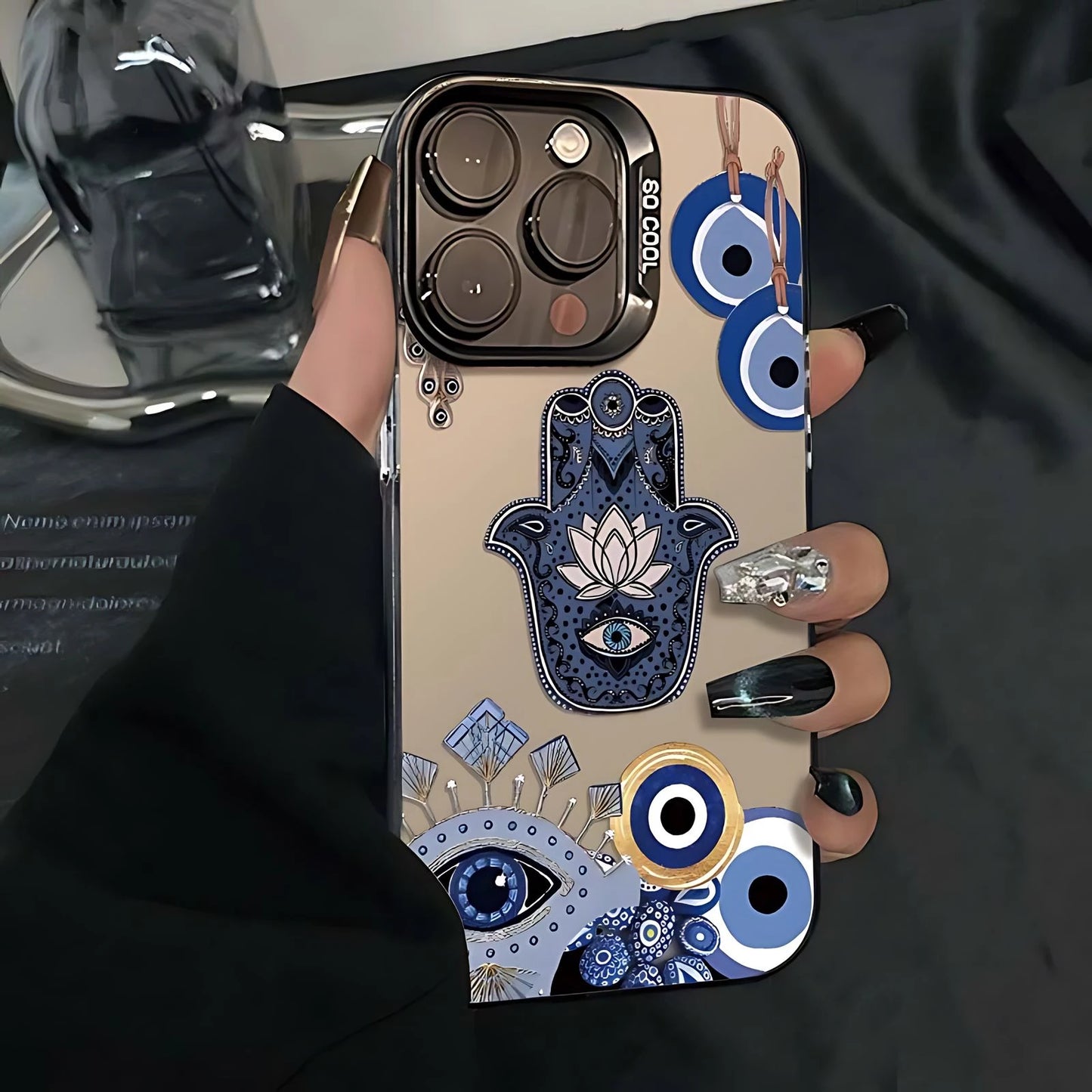 Lucky Turkish Blue Evil Eye Phone Case For iPhone 16 15 14 13 12 11 mini Pro Max X XR XSMAX 8 7 Plus Anti Fall Matte Back Cover