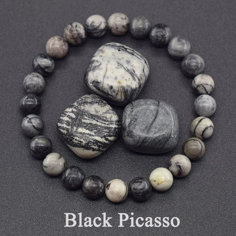 Natural Stone Real Red Jasper Prayer Bead Bracelet Women Men Rosary Stretch Elastic Bracelets Yoga Meditation Jewelry Wholesale
