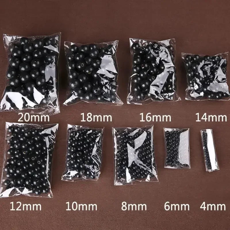 4mm-20mm Big Hole Round Natural Wooden Eco-Friendly Loose Spacer Wood Brown Coffee Beads For Jewelry Making Bracelet Craft DIY