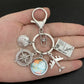 New ideas Earth plane keychain pendant earth compass personality memorial key ring gift for travel lovers