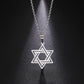Jewish Bible Stainless Steel Hexagram Chain Necklace Women Men Cutout Star of David Hexagon Choker Necklace Mezuzah Jewelry