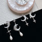 Fashion Asymmetric Shiny Star Moon Drop Earrings for Women Exquisite Metal Crystal Pearl Earrings Aesthetic Jewelry Accessories
