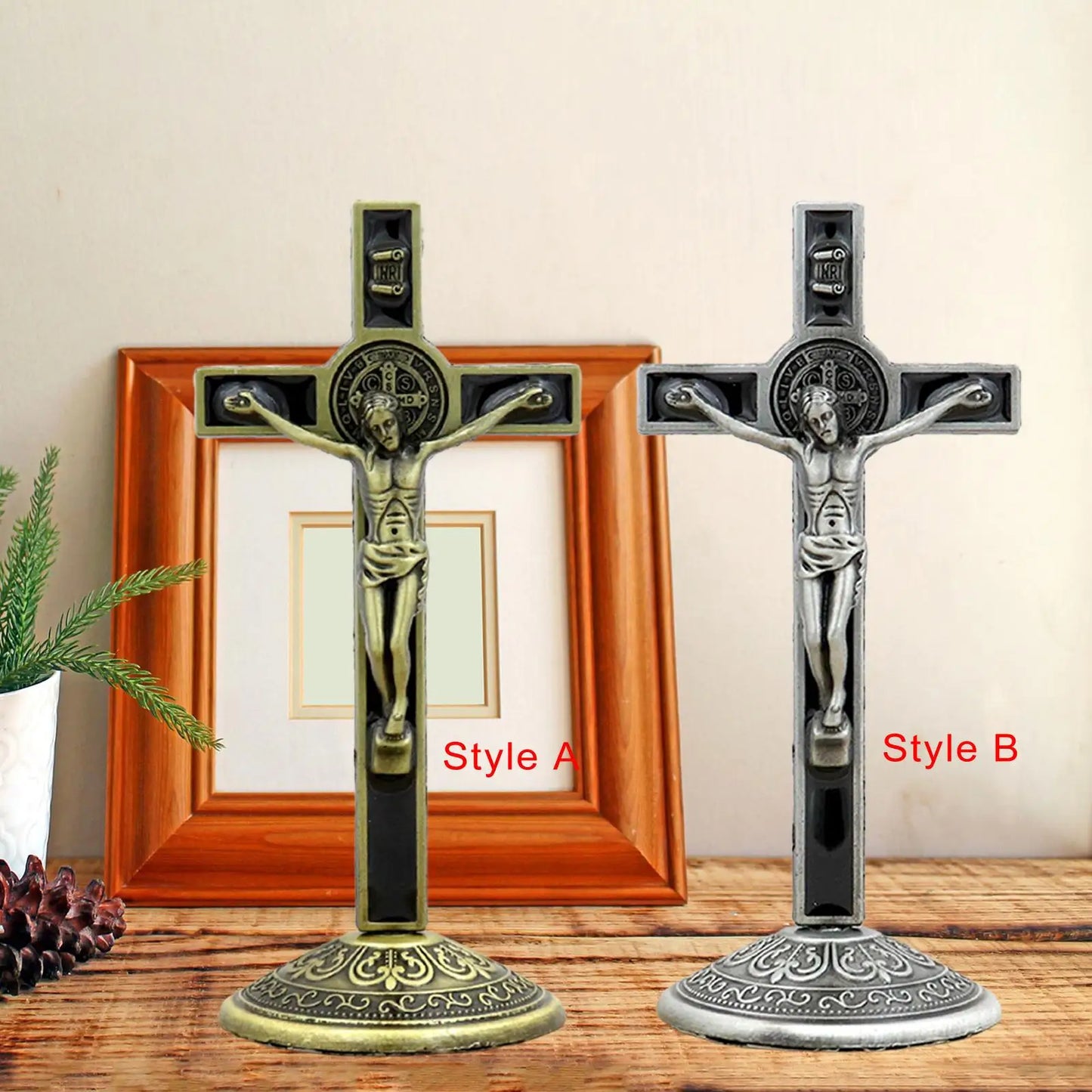 Crucifix with Base Jesus Statue Catholic Table Cross Crucifix Cross for Religious Gifts Home Decor Jesus Decor Collectibles