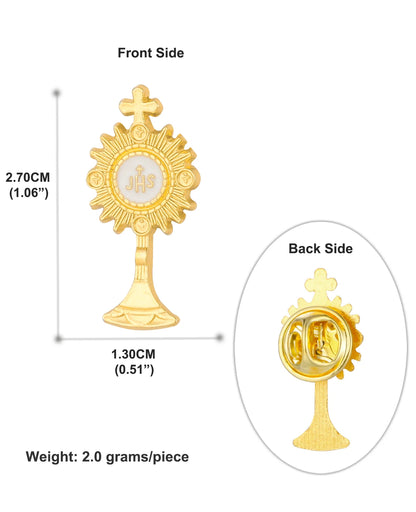 5Pcs Enamel JHS Cross Medal Brooches Catholic First Communion Chalice Jesus Grail Lapel Pin Breastpin Jewelry Accessories