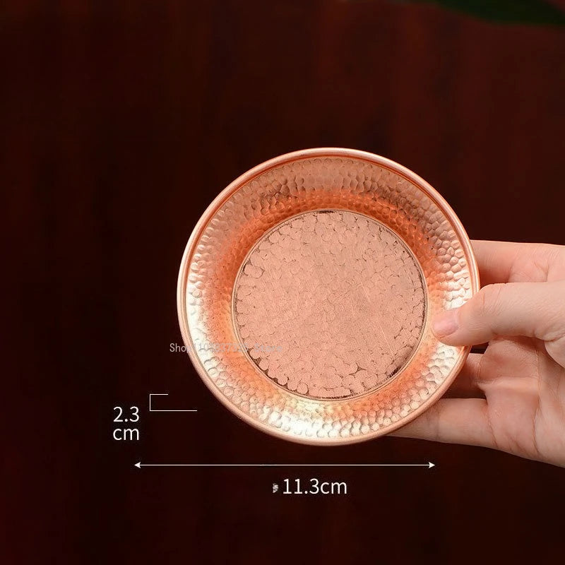 Tibetan-style Copper Water Supply Bowl Offering Dish Base Household Indoor/Buddhist Hall Offering Plate/purified Water Dish