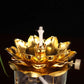 Golden Oil Lamp For Buddhist With Glass Windproof Cover Religious Items Home Alter Prayer Buddha Decoration