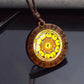 Sri Yantra Mandala Glass Necklace Wood Pendant Buddhist Sacred Geometry Jewelry Spiritual Yoga Gift