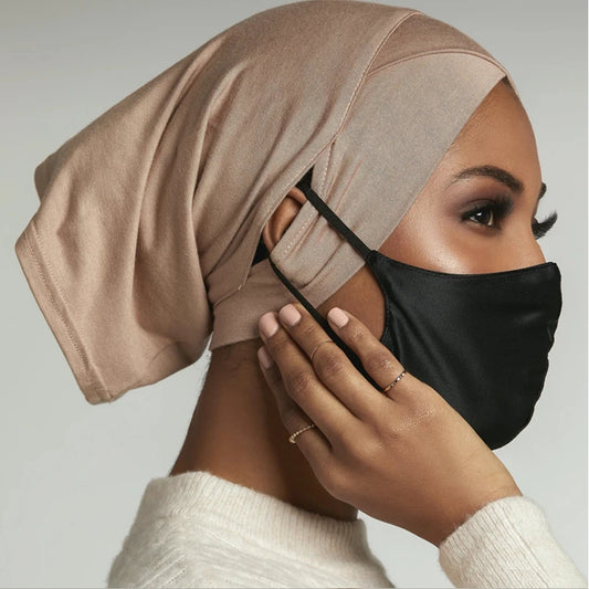 2026 New Jersey Earhole Underscarf Cap Forehead Cross Elastic Muslim Inner Hijab Caps Islamic Female Headscarf Turban Bonnet
