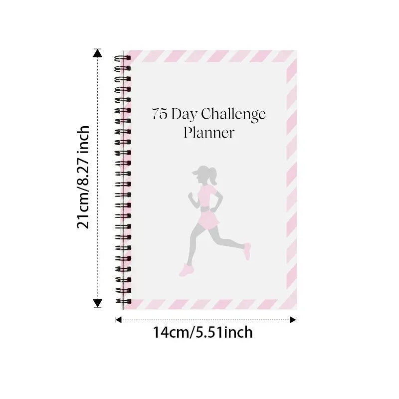 75 Day Challenge Planner Fitness Plan Weight Loss Record Book Daily Journal Notebook