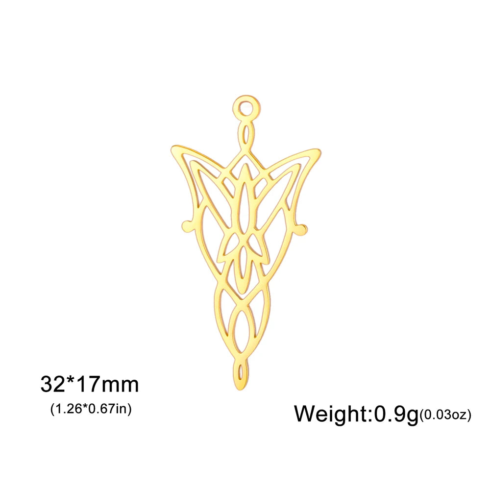 Dawapara Arwen Evenstar Pendant for Jewelry Sacred Geometric DIY Charms Blessings Symbol Stainless Steel Accessories