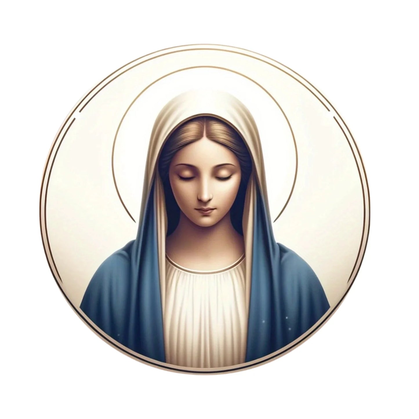 Virgin Mary Suncatcher - Round Acrylic Wall Art, Stained Style Hanging Decor, Ideal for Living Room, Bedroom,Perfect Family Gift