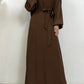 Hot Selle Simple Style Moroccan Dresses Kaftan Turkey Solid Color Gulf Abayas Islamic Women Long Dress Muslim Saudi Robe Ramadan