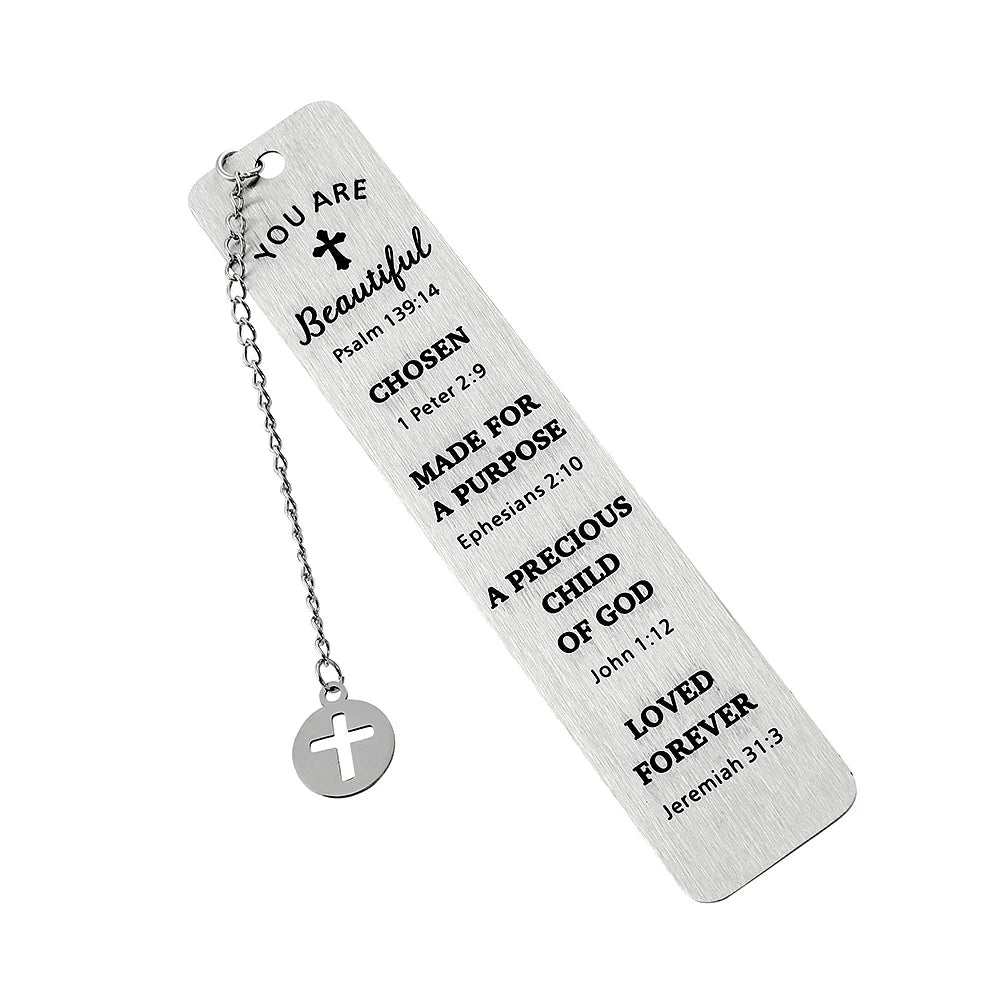 Stainless Steel Bible Bookmark Pray Cross Believer Bookmark High Quality Reading Tool Stationery for Men Women Festival Gifts
