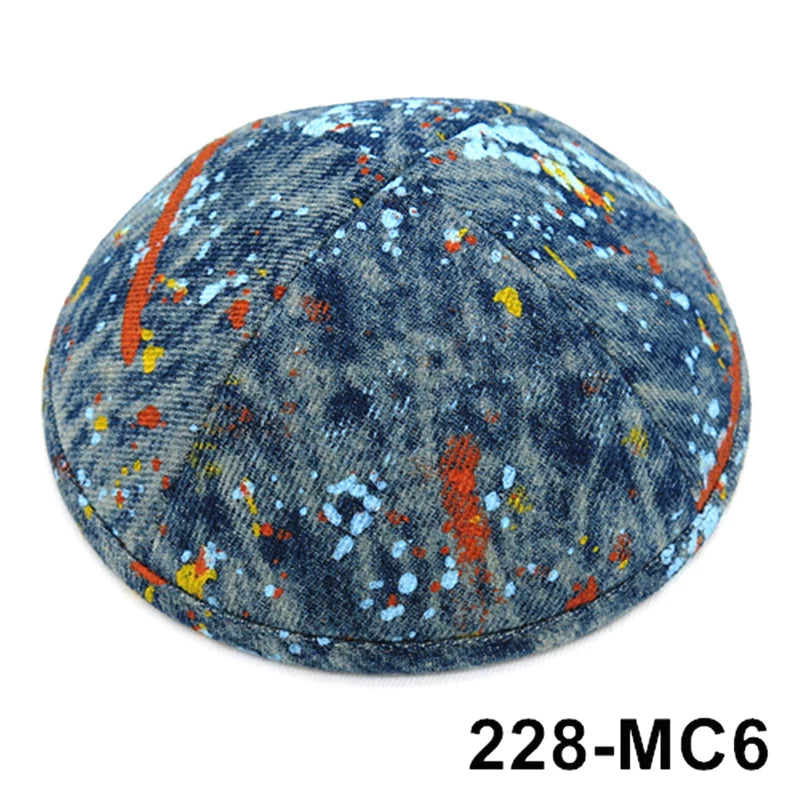 GIU 19cm Jewish Jean Denim Kippo Hats Caps Skullies Beaniest Kipa Yarmulke Kippah Dome For Wedding And Events