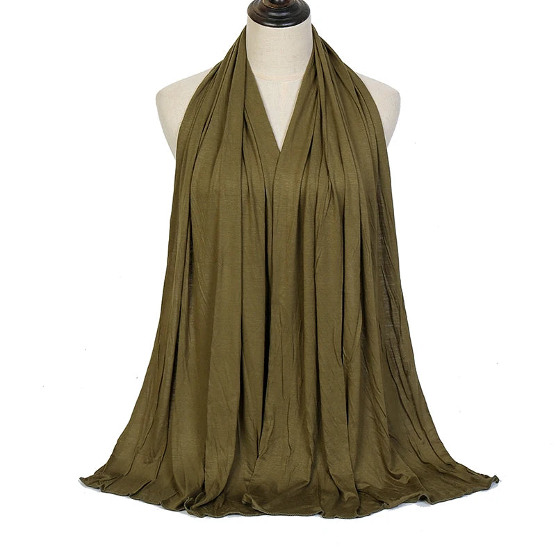 Premium Modal Cotton Jersey Hijab Scarf Muslim Long Shawl Women Plain Soft Turban Tie Head Wraps Africa Female Headband 170x60cm
