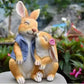 Pastoral Simulation Animal Resin Rabbit Couple Ornament Outdoor Garden Balcony Figurines Crafts Courtyard Accessories Decoration
