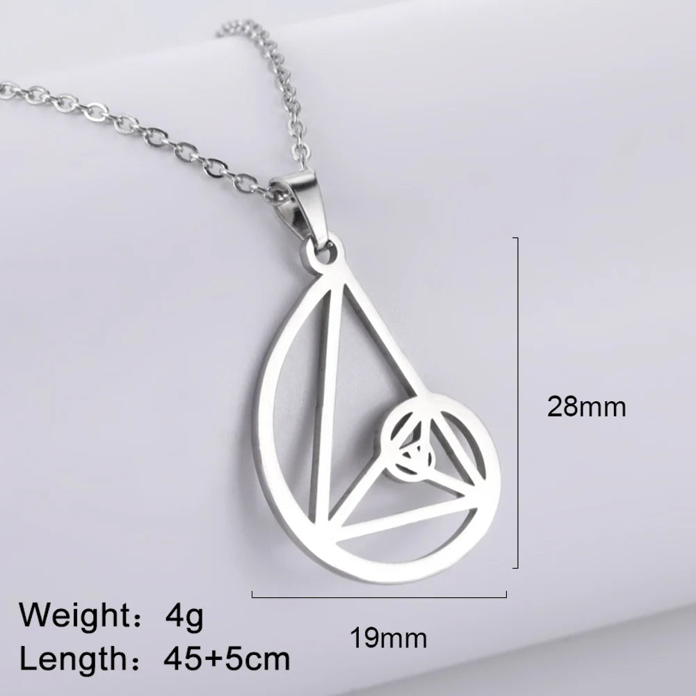 Dawapara Fibonacci Spiral Necklace Sacred Geometry The Golden Ratio Pendant Stainless Steel Jewelry Valentine's Day Gift