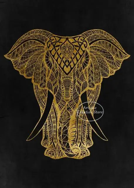 Golden Om Hindu Symbol Ganesha Poster  Indian God Canvas Prints Wall Art for Living Room Bedroom  Minimalist Decor Spiritual Hom