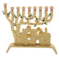 Aluminum Alloy Luxurious Jerusalem Holder 9 Branch Jewish Gold Menorah Holder Candelabra Hanukkah Candlestick