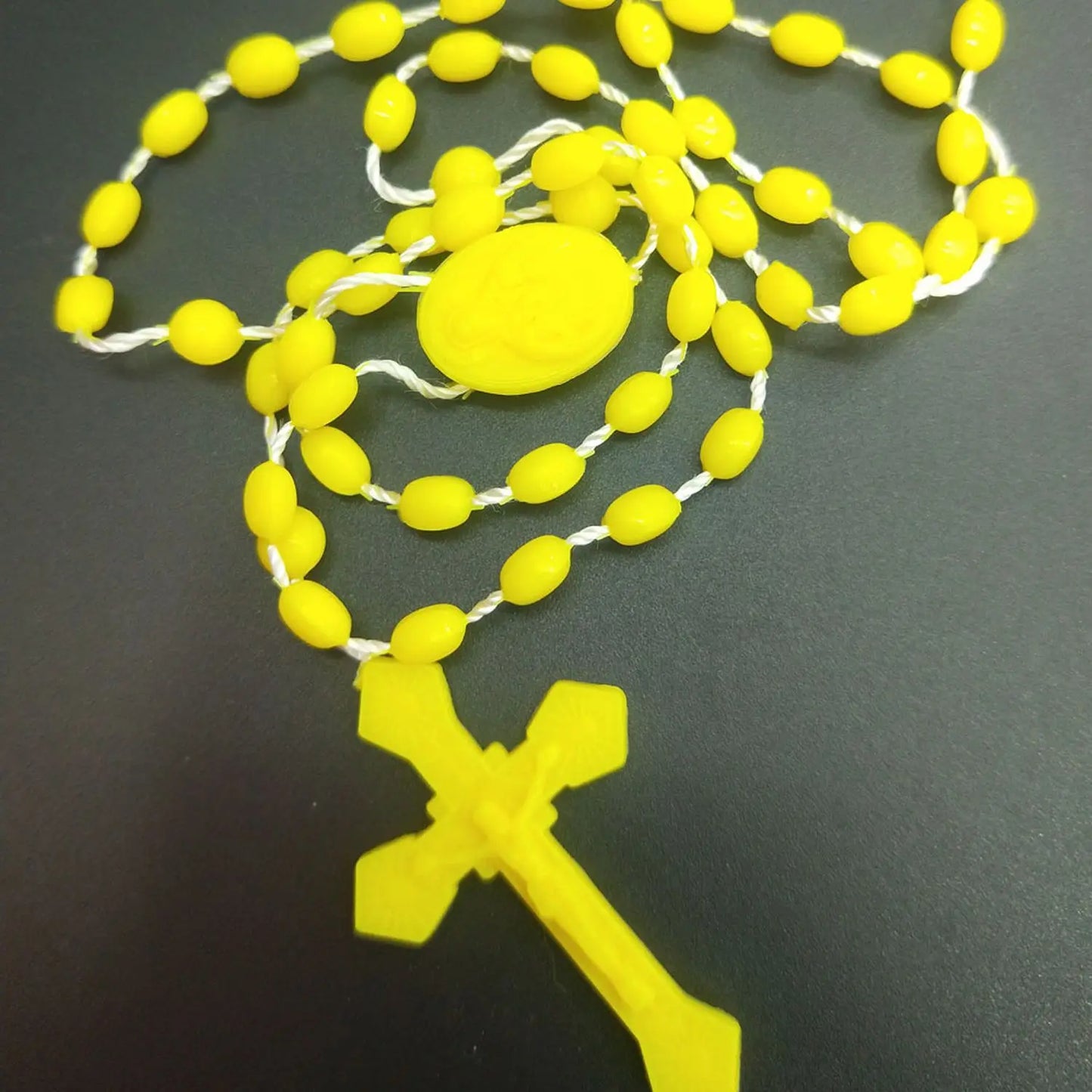 Luminous Glowing Rosary Necklace Plastic Catholic Cross Necklace Religious