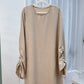 Eid Modest Dress for Women Abaya Lace-up Sleeve Morocco Party Dresses Ramadan Vestidos Largos Kaftan Islam Dubai Arab Long Robe