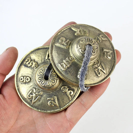 Tibetan Tingsha Cymbals Sanskrit Brass Chime Bells Meditation Gong for Spiritual Healing Mindfulness Yoga Buddhist