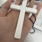 Fashion Punk Gothic Wood Cross Pendants Necklace White Black Cross Choker Y2k Hip Hop Necklace Sweater Chain Gifts