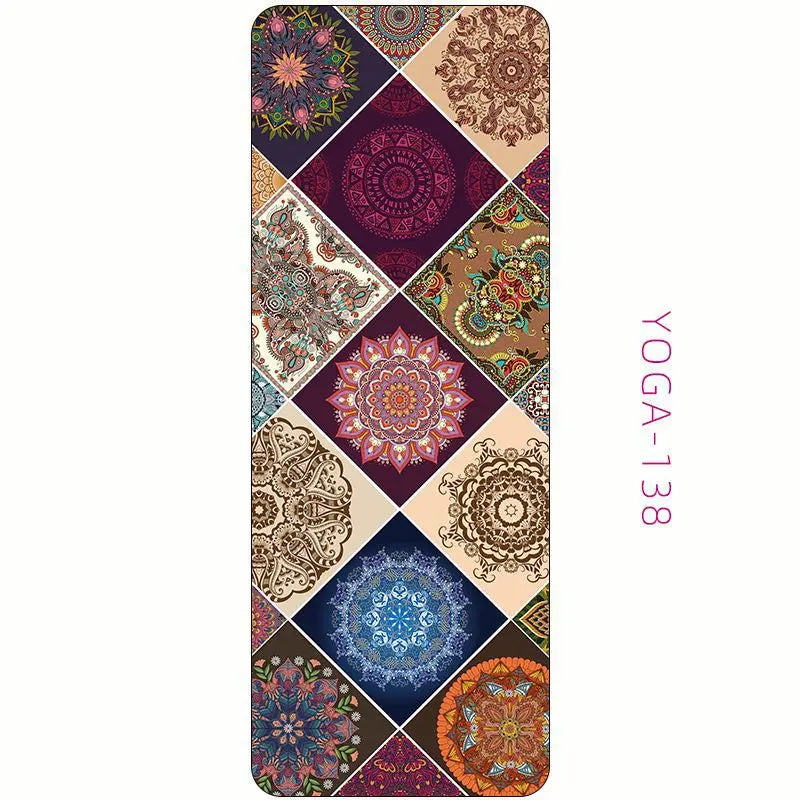Zen Rhyme 1mm Natural Rubber Suede Yoga Mat Foldable Portable Anti-Slip Drape Gym Meditation Fitness Workout Gymnastics