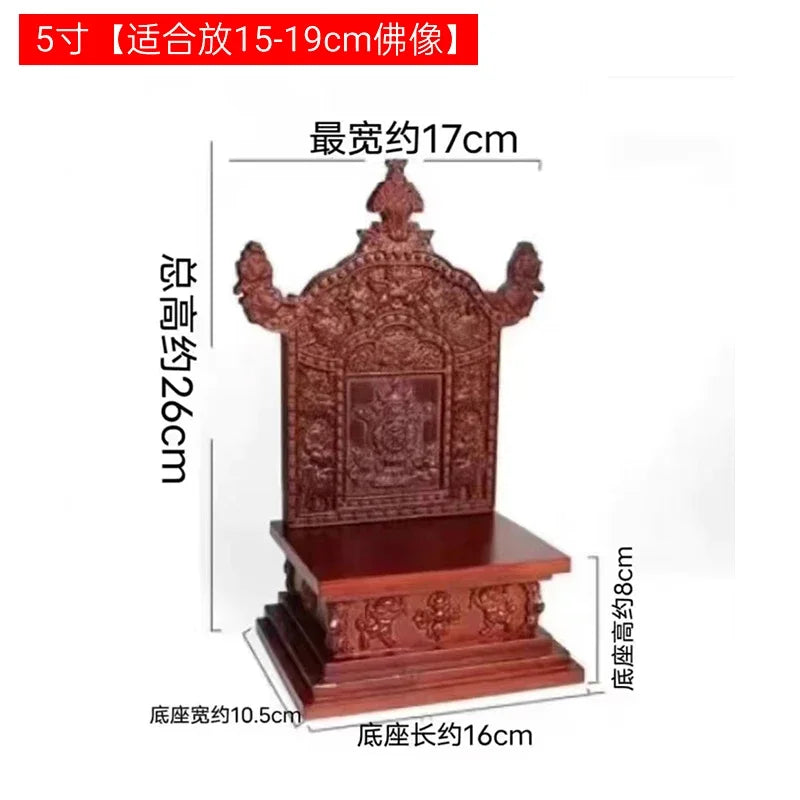 CZ Wood Shrine Carved Eight Auspicious Offerings Altar Buddha Altar Detachable Retro Ornament Buddha Statue Buddha Hall
