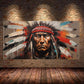 American Indian Man Poster, Ethnic Prints Wall Decor, Native Chief Canvas Painting Wall Art, for Living Room Home Decoration