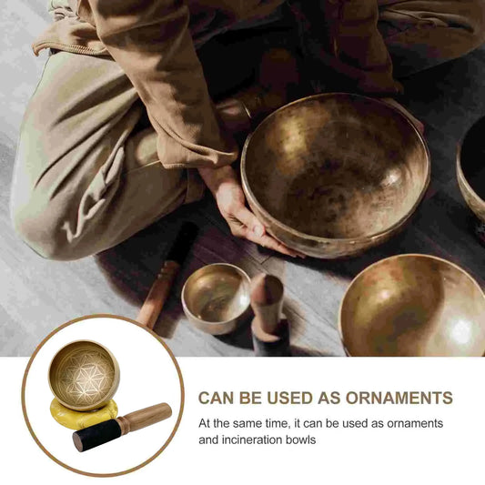 Miwayer Tibetan Singing Bowl Set Sound Bowl Meditation Bowl Unique Gift Helpful for Meditation Yoga Stress Relief