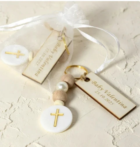 Personalized Cross Kecyhain Baptism Favors for Guests, Custom First Communion Favors, Bautizo Recuerdos, Catholic Christening Bo