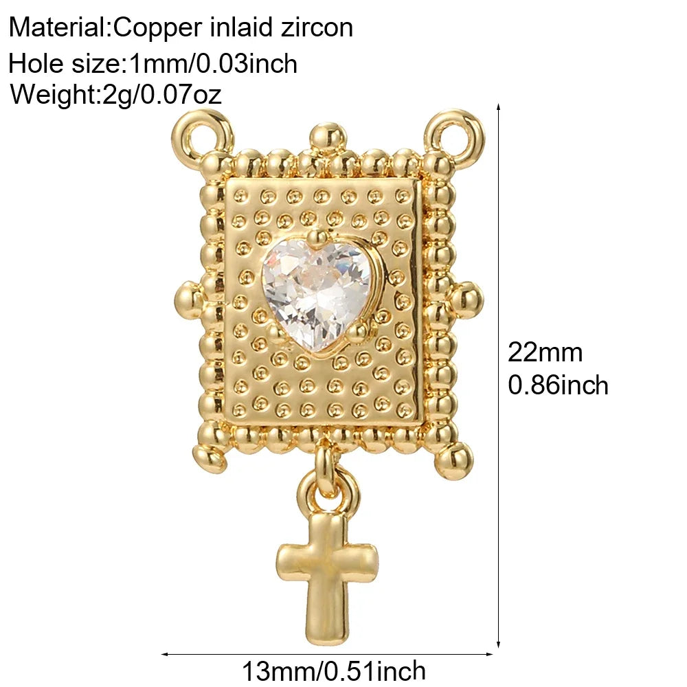 Goth Cross Chrams for Jewelry Making Supplies Golden Angel Charm Stainless Steel Long Chain Dijes Diy Necklace Earring Bracelet
