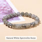 JD Natural Stone Tiger Eye Amethyst Rectangle Bar Charm Bracelet Women Men Healing Stone Powder Crystal Rough Chakra Jewelry