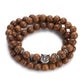 Multilayer Wood Beads Buddha Lotus OM Bracelet Tibetan Buddhist Mala Charm Rosary Bracelet Yoga Wooden For Women Men Jewelry