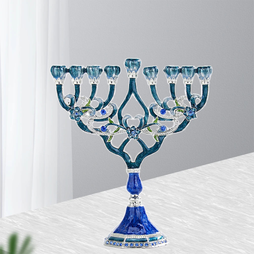Hanukkah Star Menorah David Candelabra Candle Candlestick Holder Hand Paited Home Decoration Party Festival Candleholder Gifts
