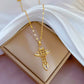 Exquisite Gold Color Stainless Steel Inlaid Crystal Cross Pendant Necklace for Women Men Luxury Full of Zircon Chokers Jewelry