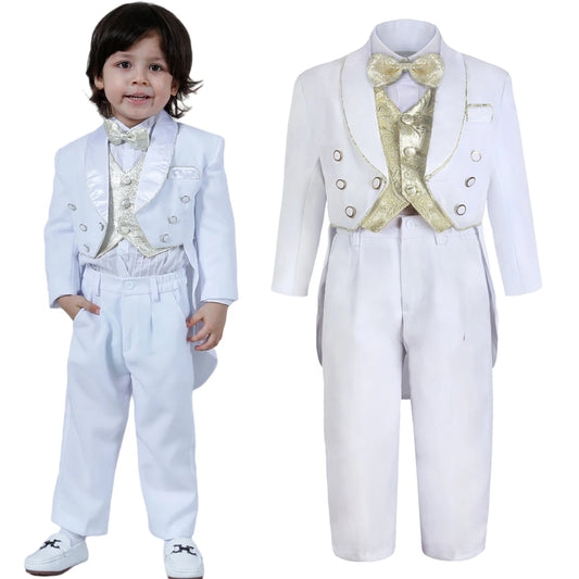 Baptism Outfit for Boys Kids Tuxedo Baby Christening Suit Toddler Wedding Ceremony Blessing Clothes Infant Winter Formal Set