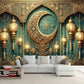 1 Elegant New Moon and Lantern Eid Mubarak Background - Luxurious Ramadan Party Banner