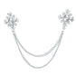 Fashion Tassel Crystal Cross Chain Brooch Women's Shirt Collar Pins and Brooches Personality Lapel Pin Buckle Women Accessories
