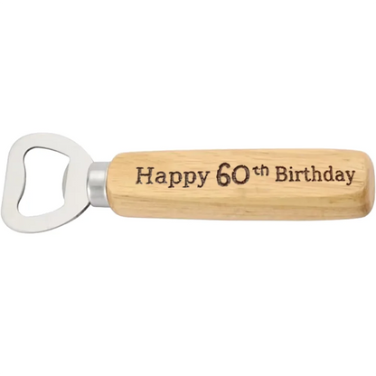 Birthday Bottle Opener 18th 21st 30th 40th 50th 60th Wood Beer Bottle Opener Fathers Day Birthday Party Gift Home Table Decorate