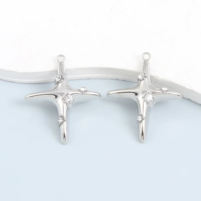 10pcs Silver Color Star Moon Cross Zinc Alloy Pendant For DIY Handmade Necklace Bracelet  Jewelry Making