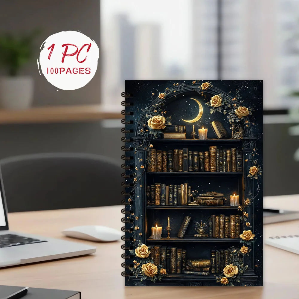 Starry Night Library Notebook,Journal,Blank Lined Pages,Gift for Note-Taking,Inspiring for Men and Women, Perfect for Students