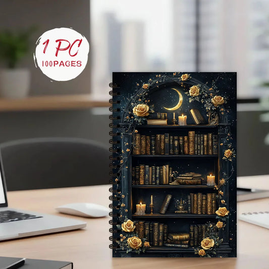 Starry Night Library Notebook,Journal,Blank Lined Pages,Gift for Note-Taking,Inspiring for Men and Women, Perfect for Students