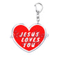 Jesus Loves You Letter Keychains Christian God Bible Quote Keyring for Accessories Bag Pendant Key Chain Jewelry Fans Lover Gift