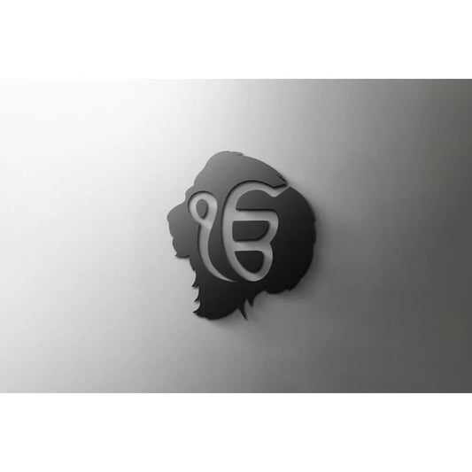 3mm Acrylic Double-Edged Khanda Lion Icon Sign, Self-Adhesive Door Wall Decor