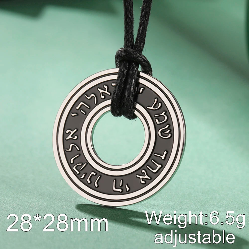 Dawapara Jewish Star of David Hebrew Shema Necklace Judaica Prayer Blessing Holy Pendant Stainless Steel Kabbalah Jewelry