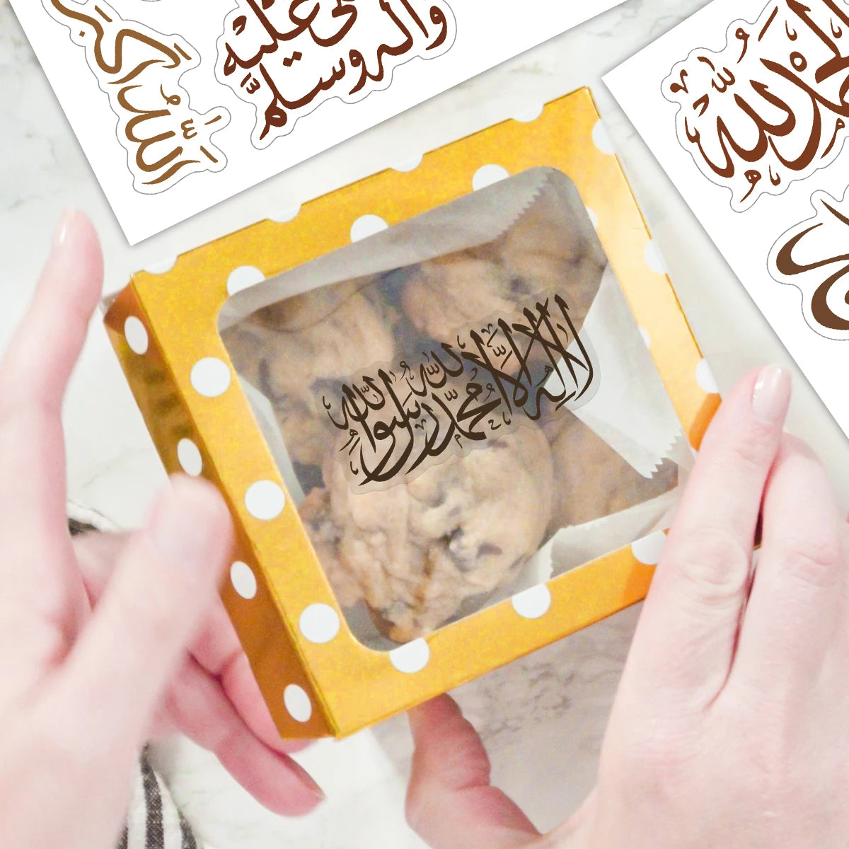 4sheets-50pcs Arabic Calligraphy Transparent Pvc Stickers,Islamic Phrases Design,Ramadan Decor Collection Labels For Gifts Wrap