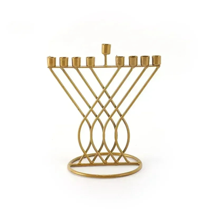 Hanukkah party iron craft decorations, Sabbath gift Chankiah Menorah, 9 lamp Judaica candle holders,